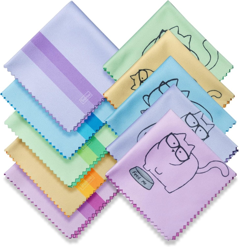 Cute Kitty Cat Design Multicolor Microfiber Cleaning Cloths for Cleaning
