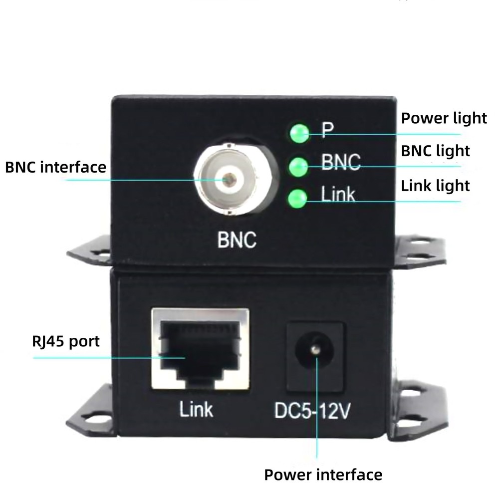 1 Pair Durable Metal Network Rj45 BNC IP Over Coaxial Extender For Elevator