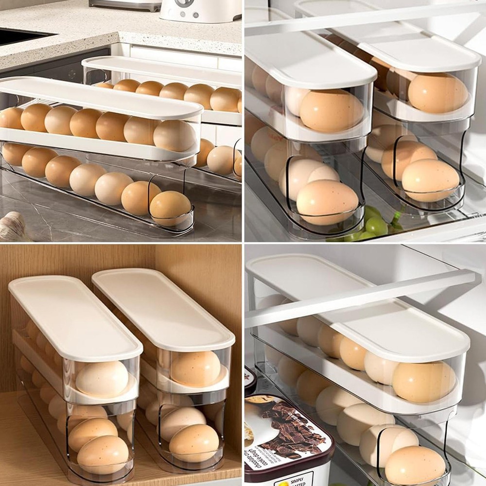 Egg Organizer For Refrigerator Large Capacity Egg Rack Holder Fridge