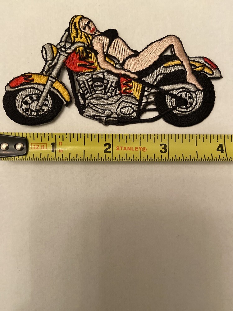 Bikini Girl On Motorcycle Patch.