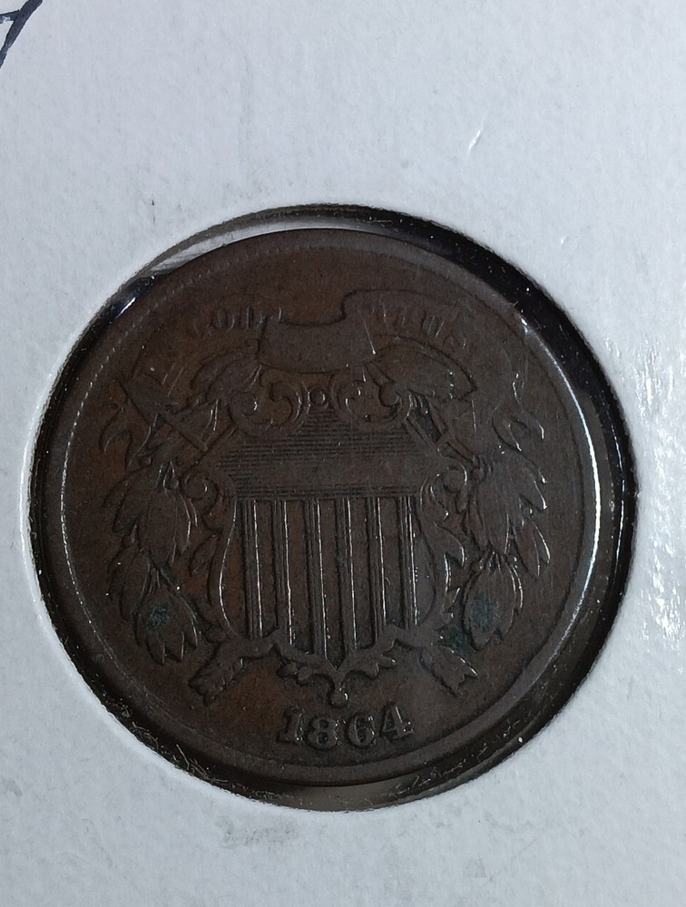 1864 2 Two Cent Piece Nice Mid Grade Coin A10F16