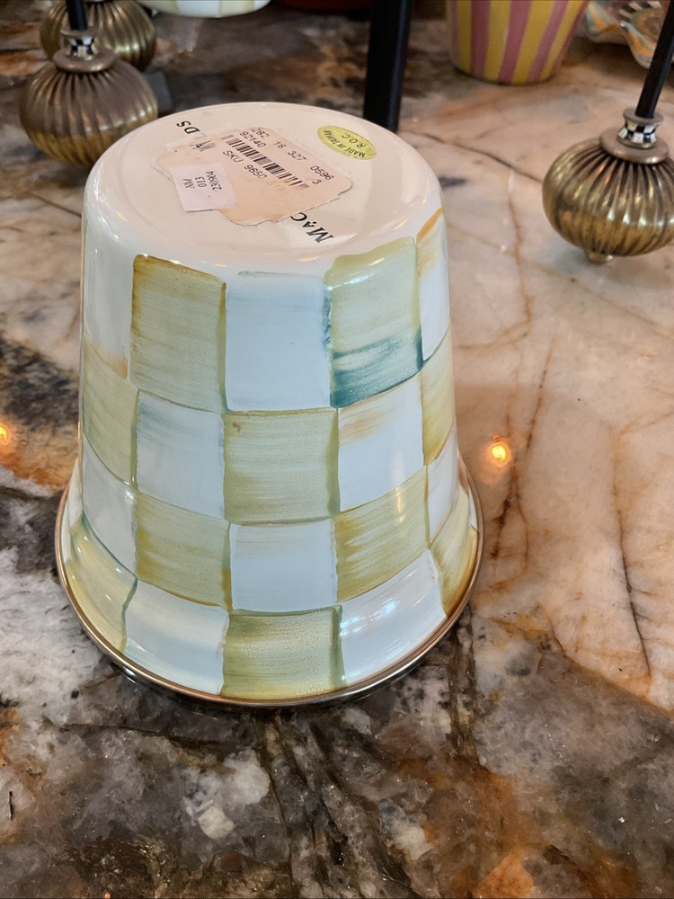 MacKenzie-Childs Parchment Check Enamel Pot