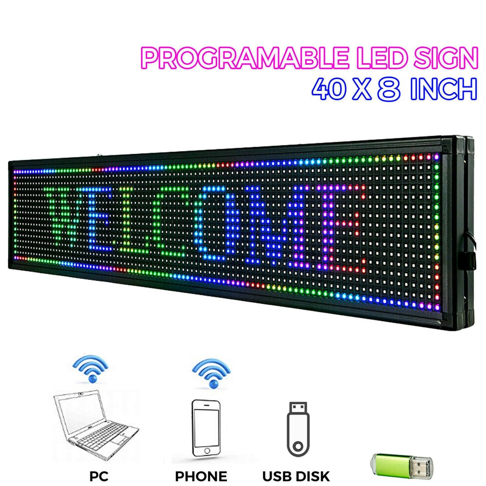High Brightness Outdoor LED Sign Programmable Scrolling Message Display Board US