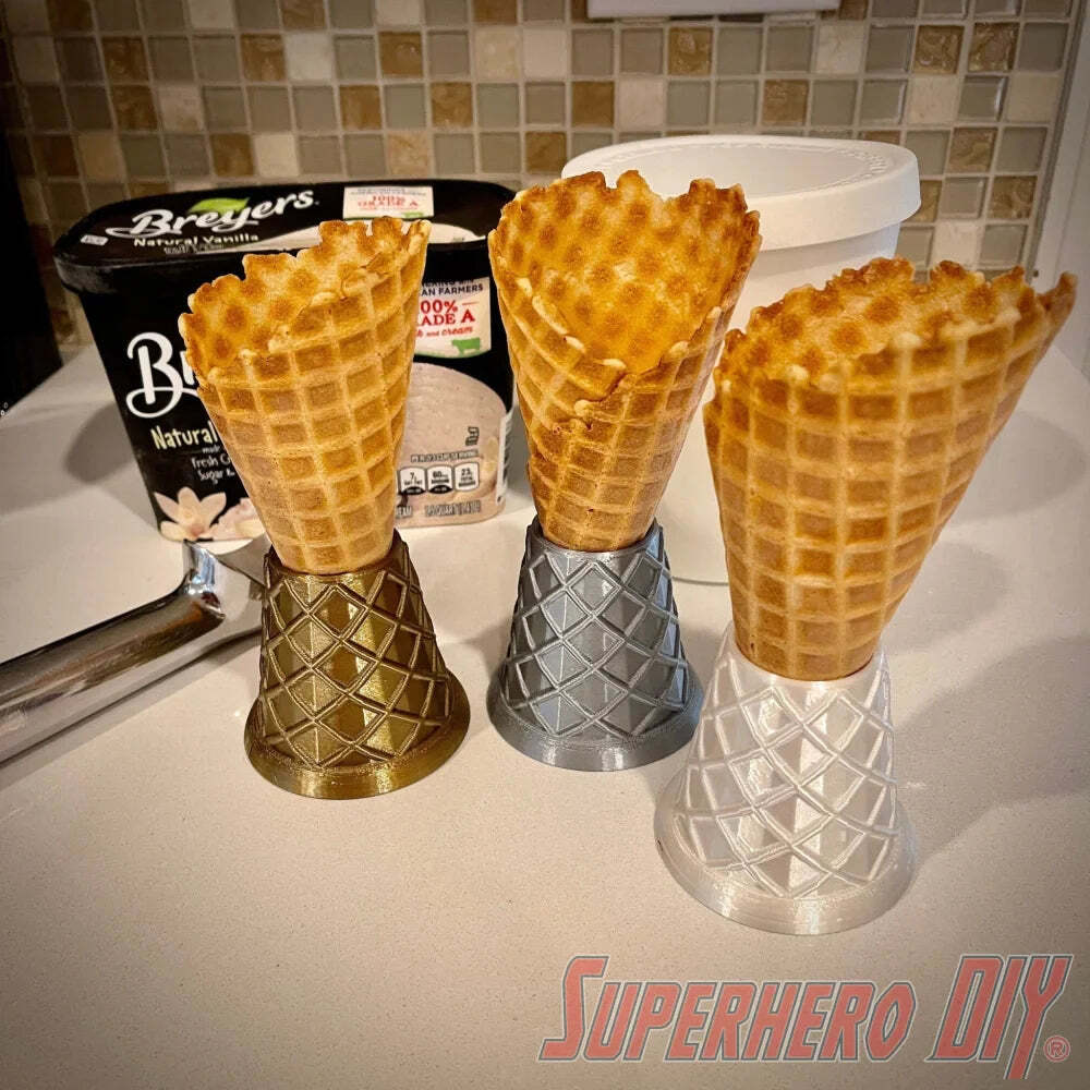 Waffle Cone Stands! Ice Cream Cone Holder Stands shaped like Waffle Cones! Perfe