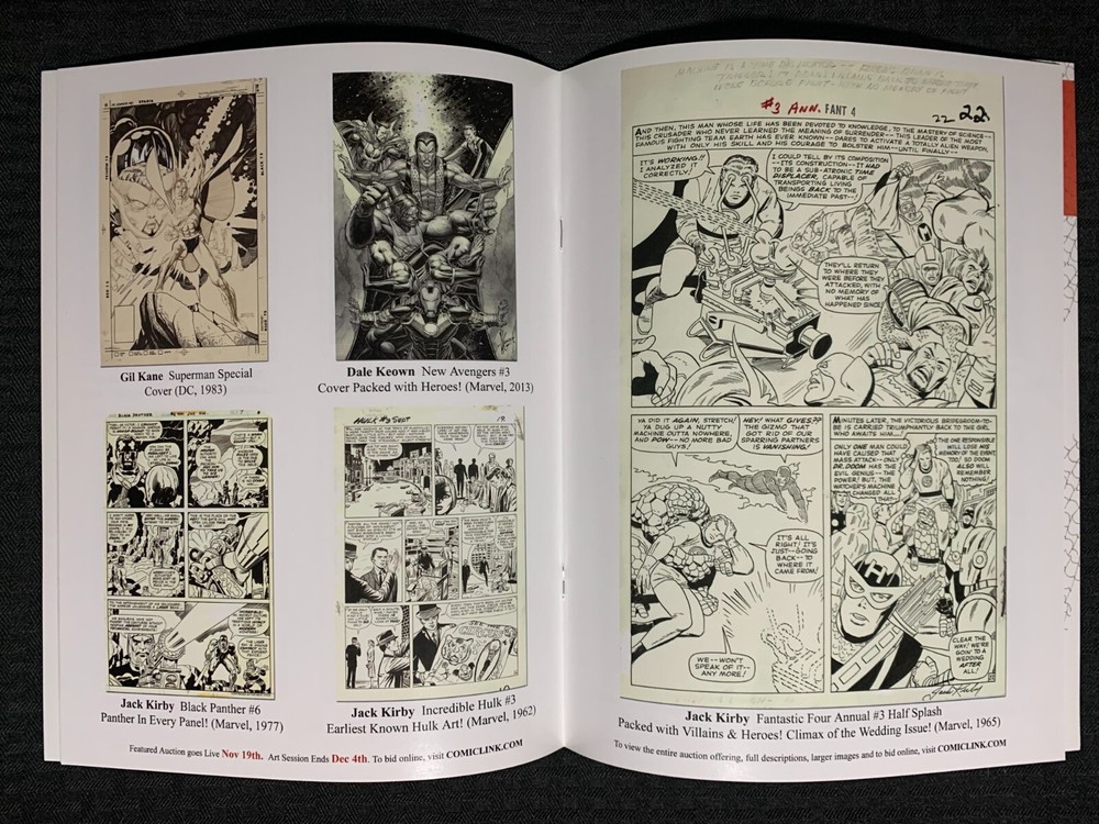 2014 Fall COMICLINK 44pg Auction Catalog VF 8.0 Comic Art