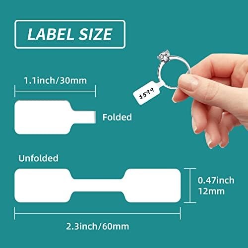 Self adhesive jewelry tags roll white labels for pricing and display use