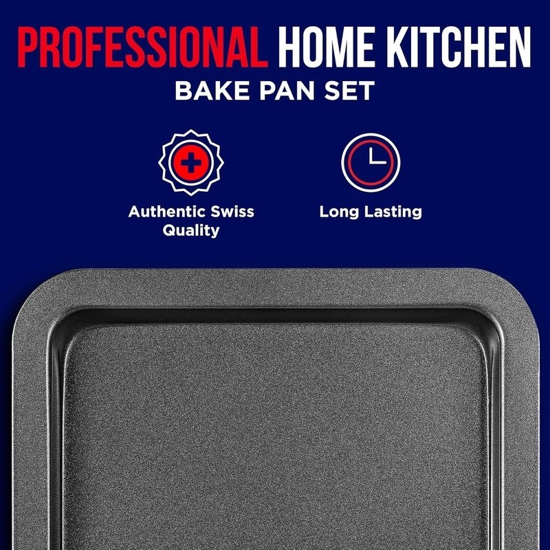 Nonstick Carbon Steel Baking Pan Set 6 Piece Bakeware Set Easy Clean Stackable