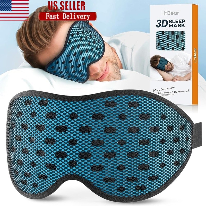 Breathable Sleep Mask Comfortable Light Blocking Adjustable Fit Side Sleepers US