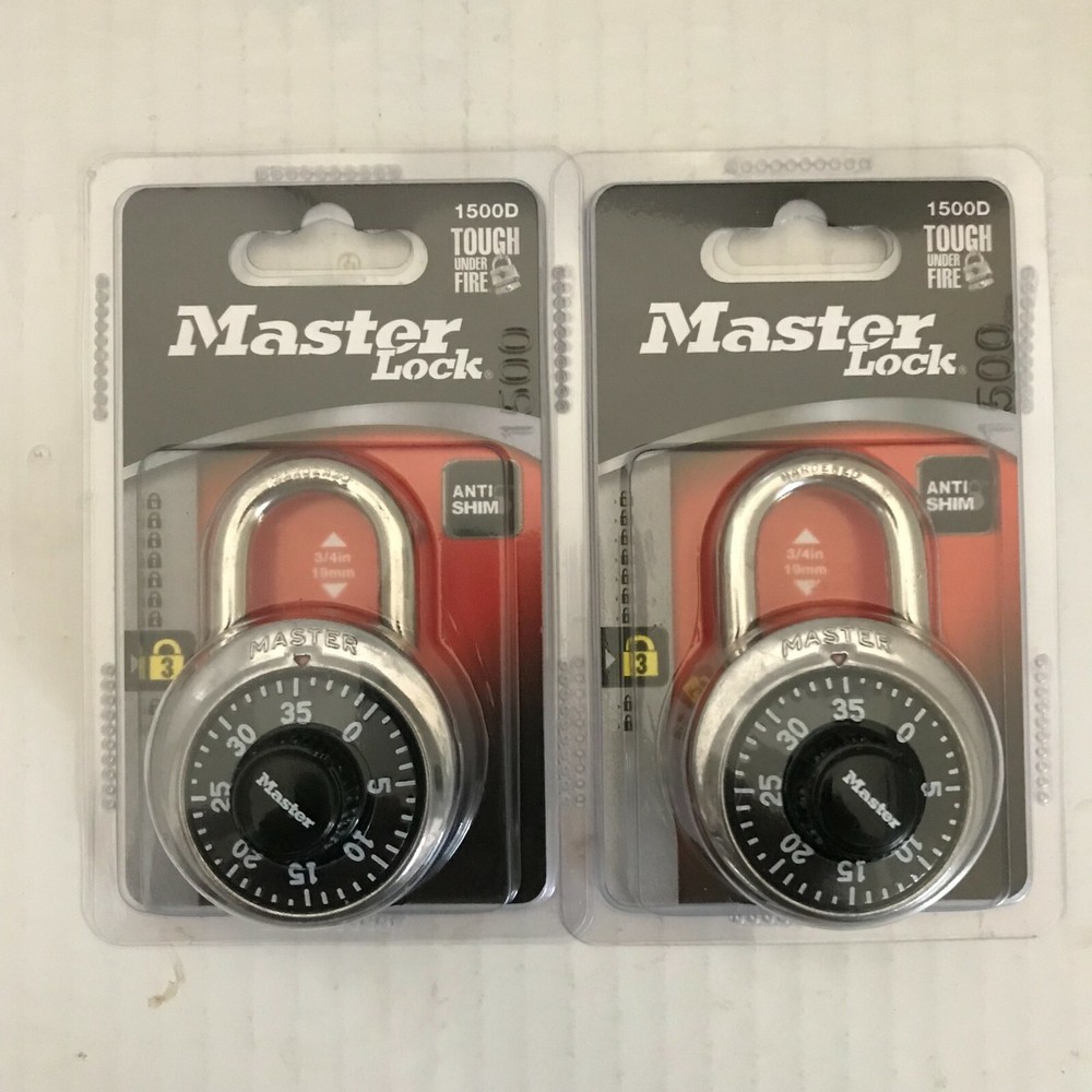Master Lock 1500D 2 Pack 1 7/8" Combination Dial Padlock