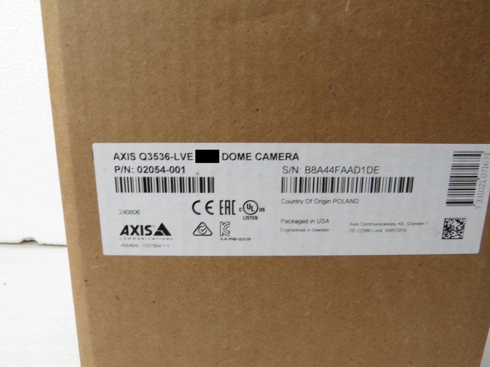 Axis Q3536-LVE 4MP Dome Camera 29mm Lightfinder Forensic WDR Deep Learning [CTD]