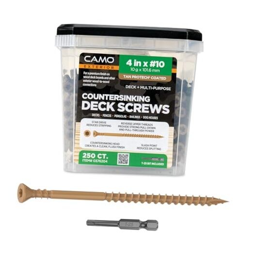 4" X #10 - COUNTERSINKING Deck Screw Count 250 250.0