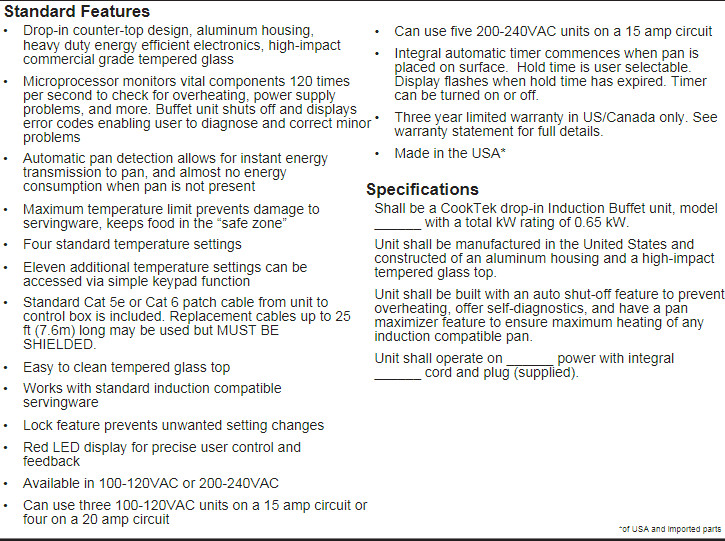 cooktek magna wave duel model 651-d