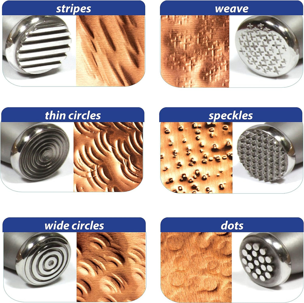 Beadsmith Interchangeable Texture Hammer - 12 Faces for Metal Texturing