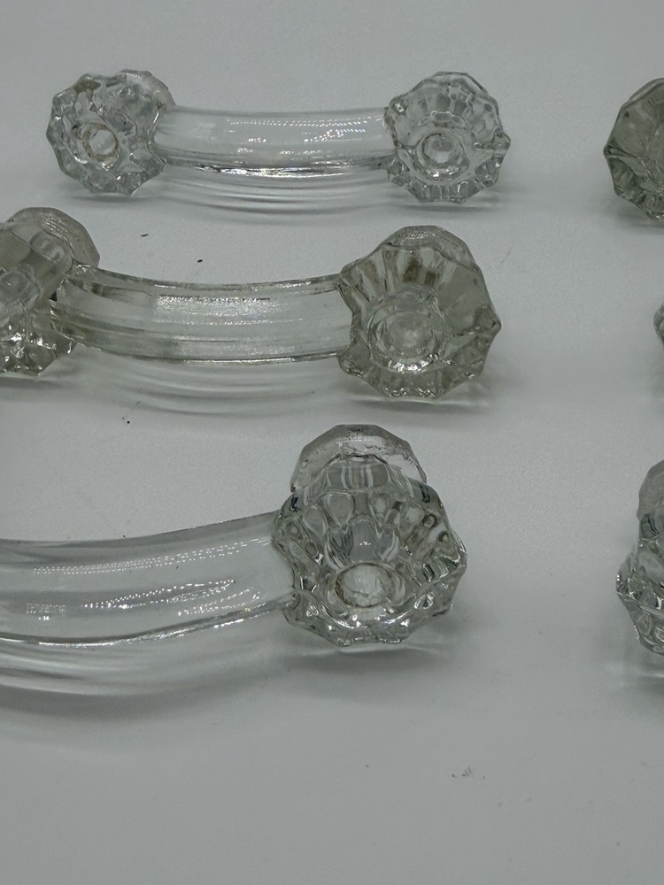 Vintage Clear Glass Drawer Pull 3” Center Cabinet Handle Replacement