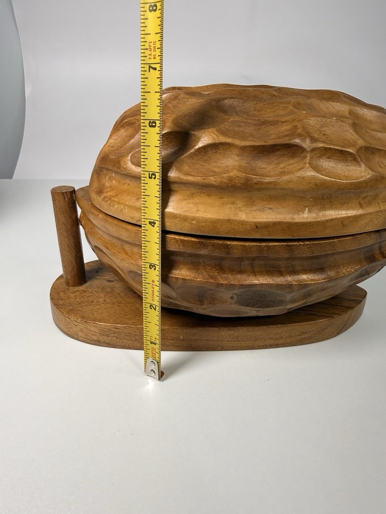 Vintage Walnut Shaped Nutcracker Bowl And Nit Cracker Tools