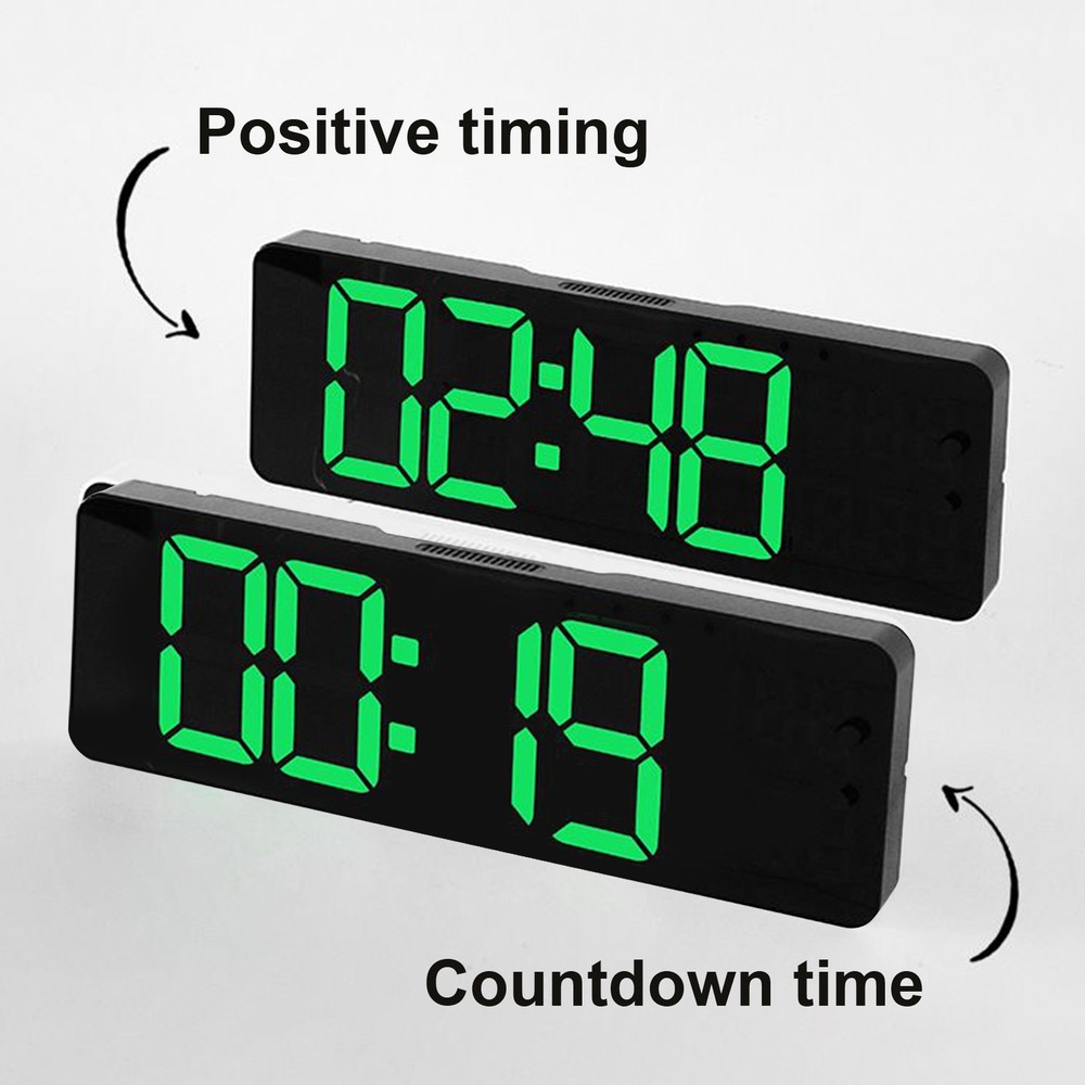 12.6" Digital Wall Clock with Countdown Timer, Week, Date, Temperature, Time