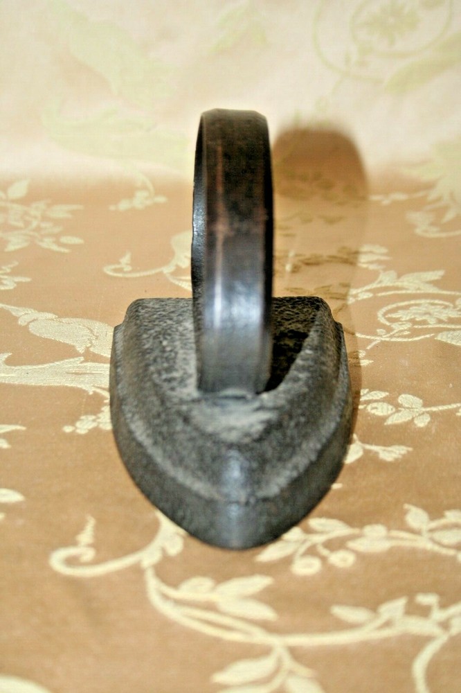Antique Cast Iron 6" Long Primitive Sad Iron w/ Handle c. 1900