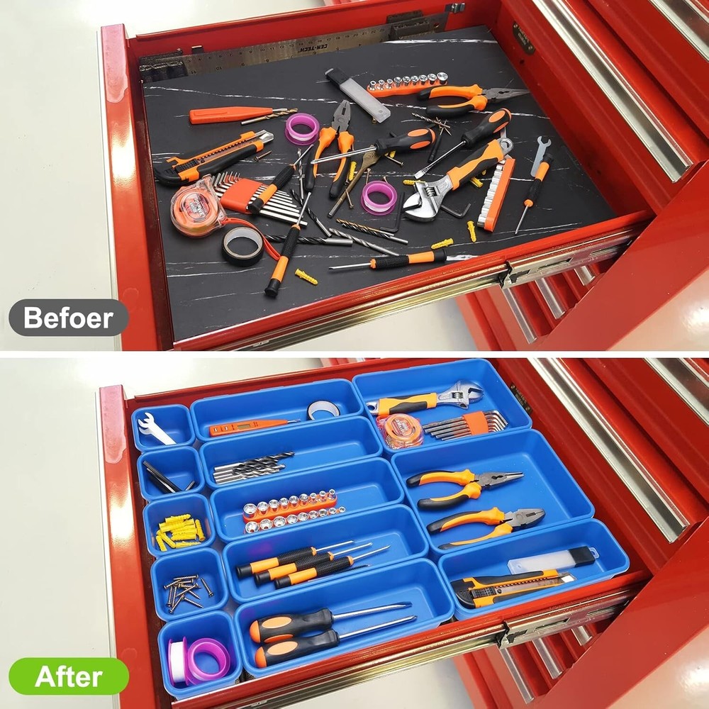 42 Pack Tool Box Organizer Tool Tray Dividers Rolling Tool Drawer Organization