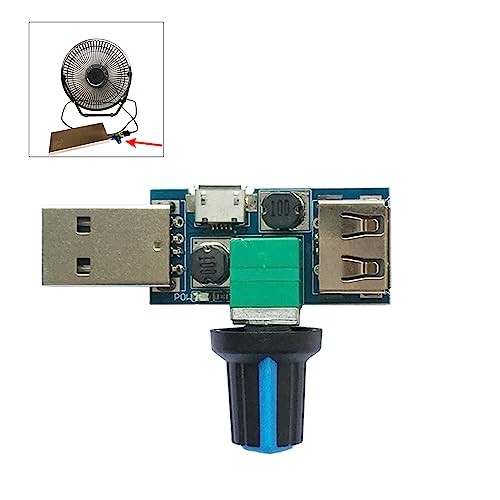2 Pack USB Fan Controller Stepless Speed Regulator Air Volume Cooling Governor