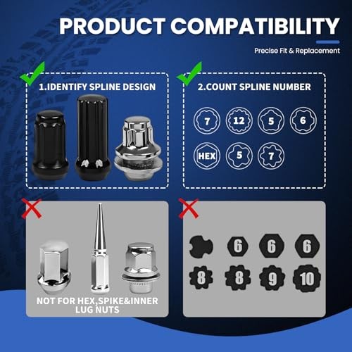 Wheel Lock Removal Kit & Master Key for 10PCS Spline Lug Nut Socket Set