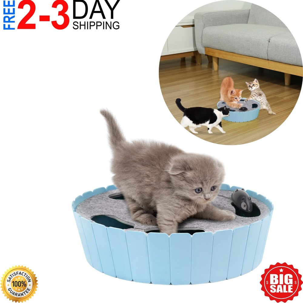Pawabo Cat Toy with Running Mouse Electric Interactive Motion Automatic Rotating