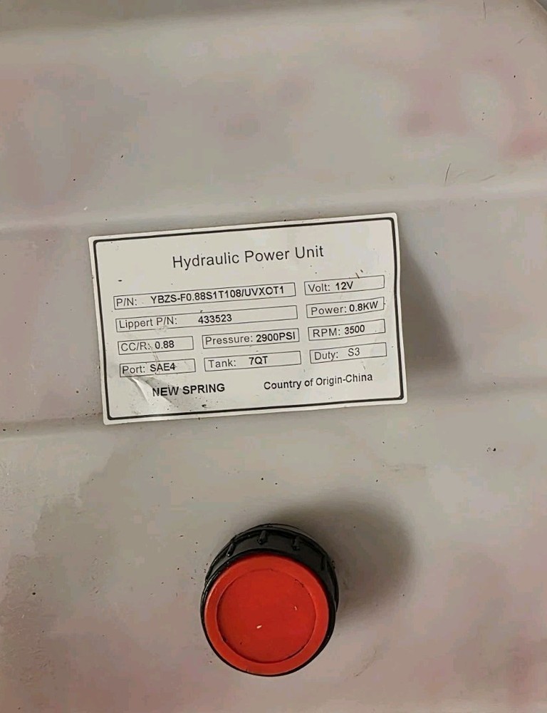 Lippert LCI 433523 Unidirectional Hydraulic Pump 7 Quart Slide Out & Leveling