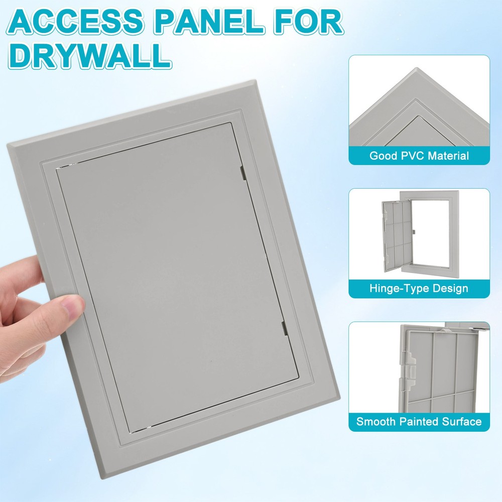 1-Pack Access Panel for Drywall, 5.7x8" Plastic Wall Hole Cover [Gray]