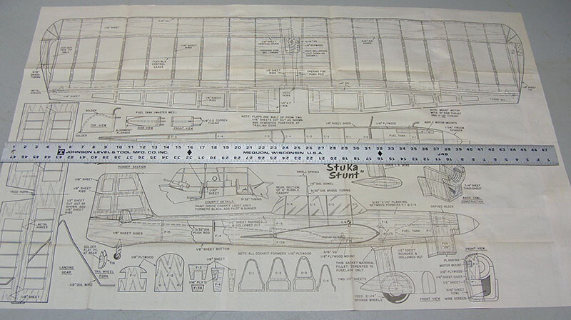 Model Airplane Plans (UC): STUKA 47" Stunt for .29 Engine by Don Still