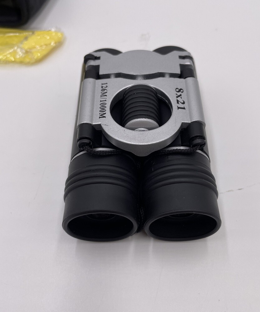 New Optics Binocular 8x21 Black Binoculars Binoculars + Case