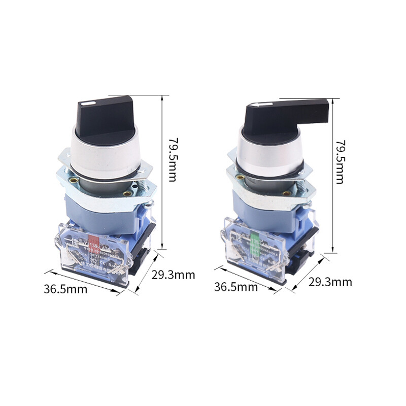 22mm Rotary Switch 2/3 Position Panel Mounted Selector Switch Latching Momentary