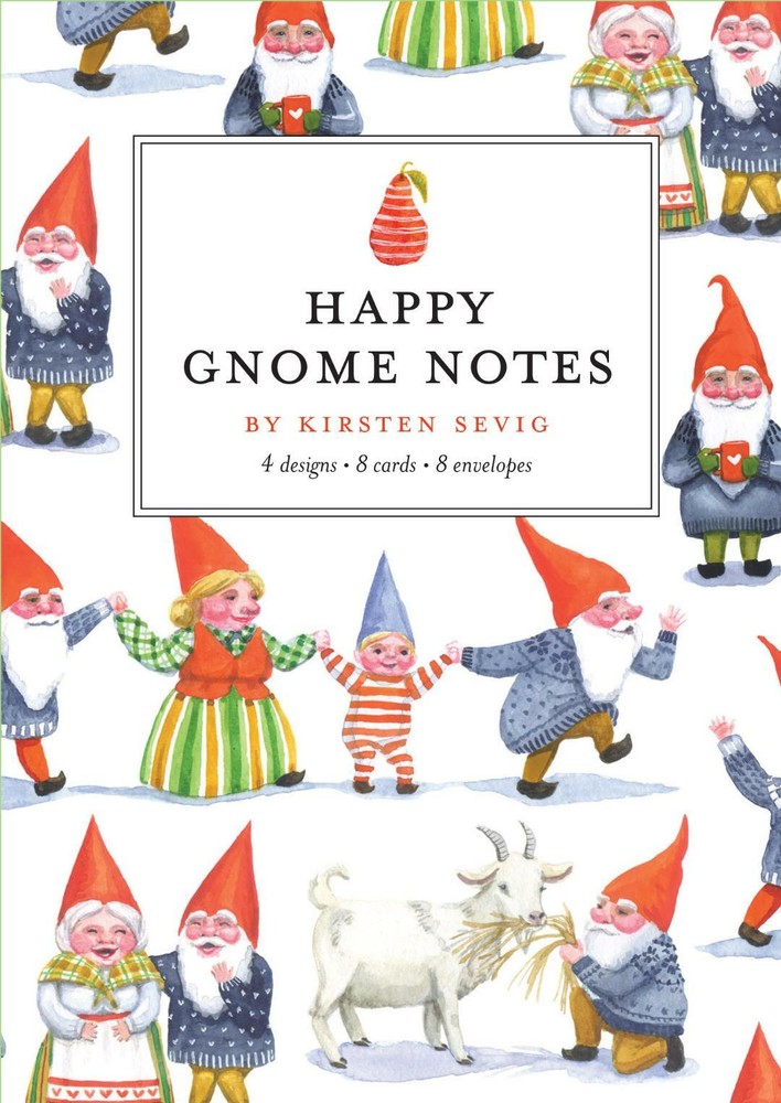 Happy Gnome Notes Notecards Set, NEW