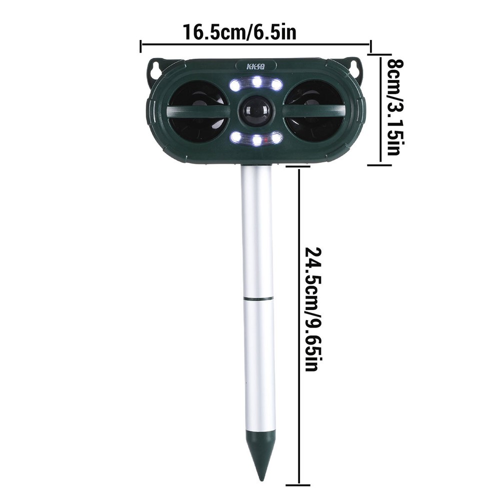 Solar Ultrasonic Bird Repellers Pest Control Scarer Deterrent Fox Motion Sensor