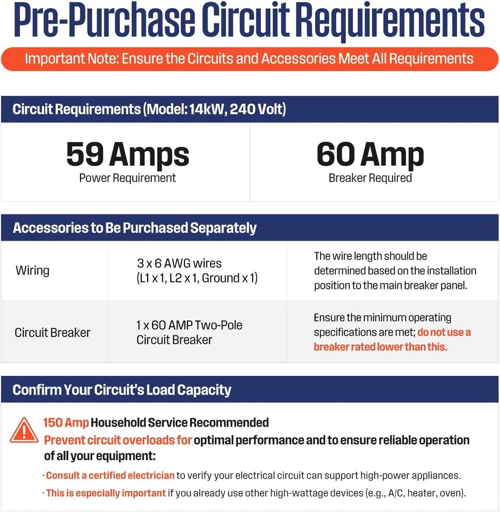 Westinghouse 14kW Tankless Water Heater Electric Smart WiFi Control 【90% NEW】