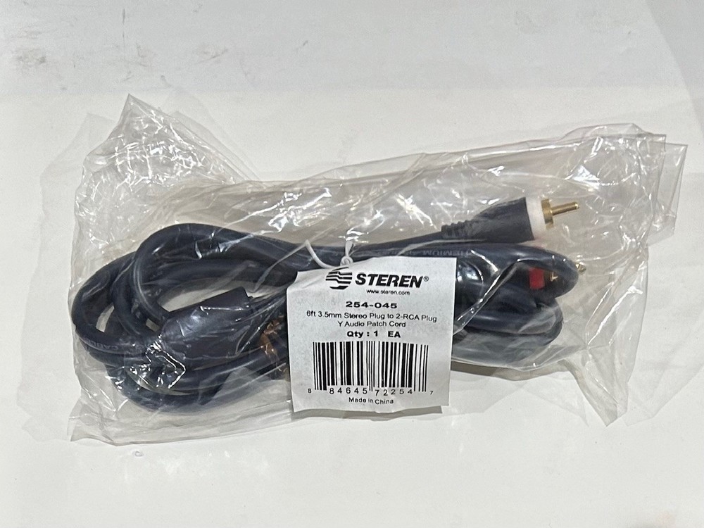 STEREN 254-045 6 ft Python 3.5mm to Dual RCA Y-Cable