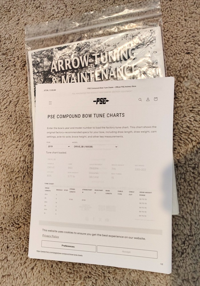 PSE DRIVE 3B COMPOUND BOW RIGHT HANDED WITH ACCESSORIES