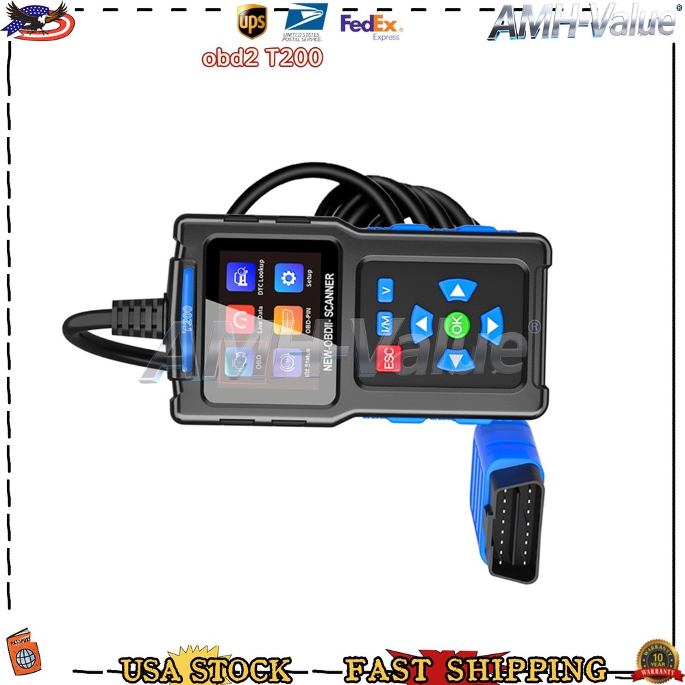 Code Reader Car Diagnostic Scan Tool Check Engine Fault T200 Car OBD2 Scanner US
