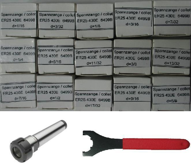 MT4  ER25 Chuck+15 PCs ER25 Collets+Spanner - new