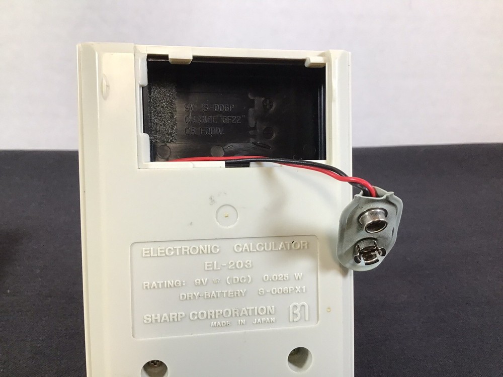 Vintage Sharp Elsimate EL 203 Electronic Calculator With Box and Manuel