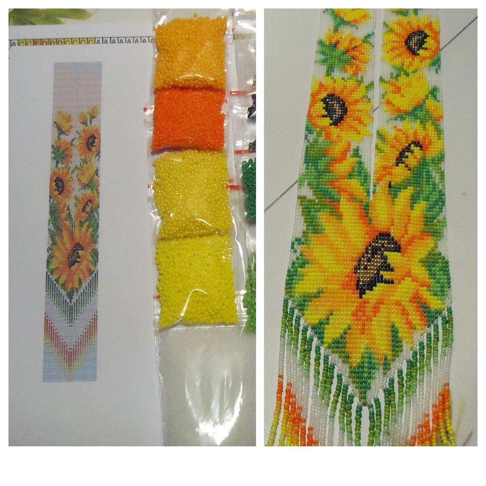 Kit for making a necklace gerdan. Beading Loom Pattern. #C9