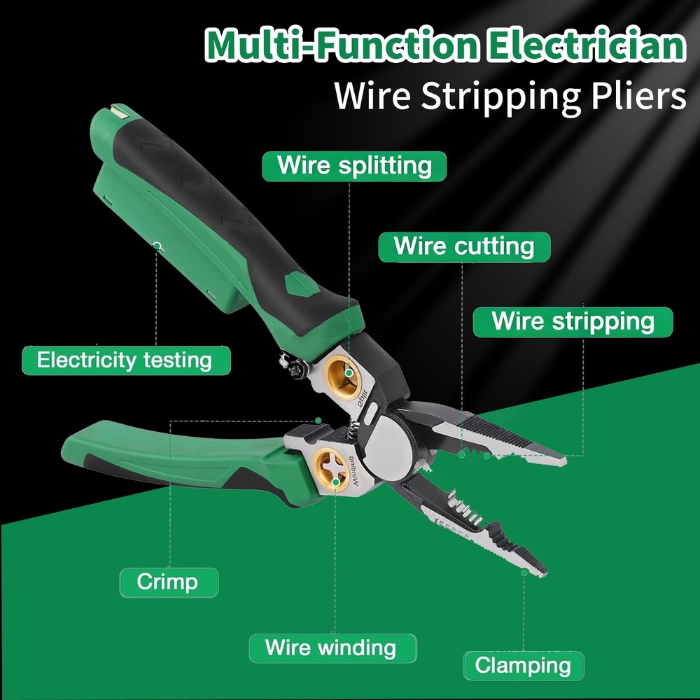 8 in 1 Wire Stripper with Voltage Tester, Wire Stripping Tool for Heavy Duty ...