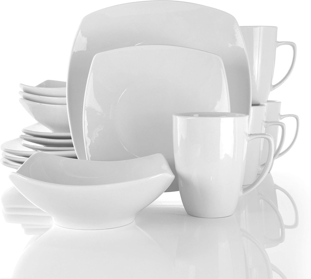 Elama Hayes 16-Pc. Porcelain Dinnerware Set