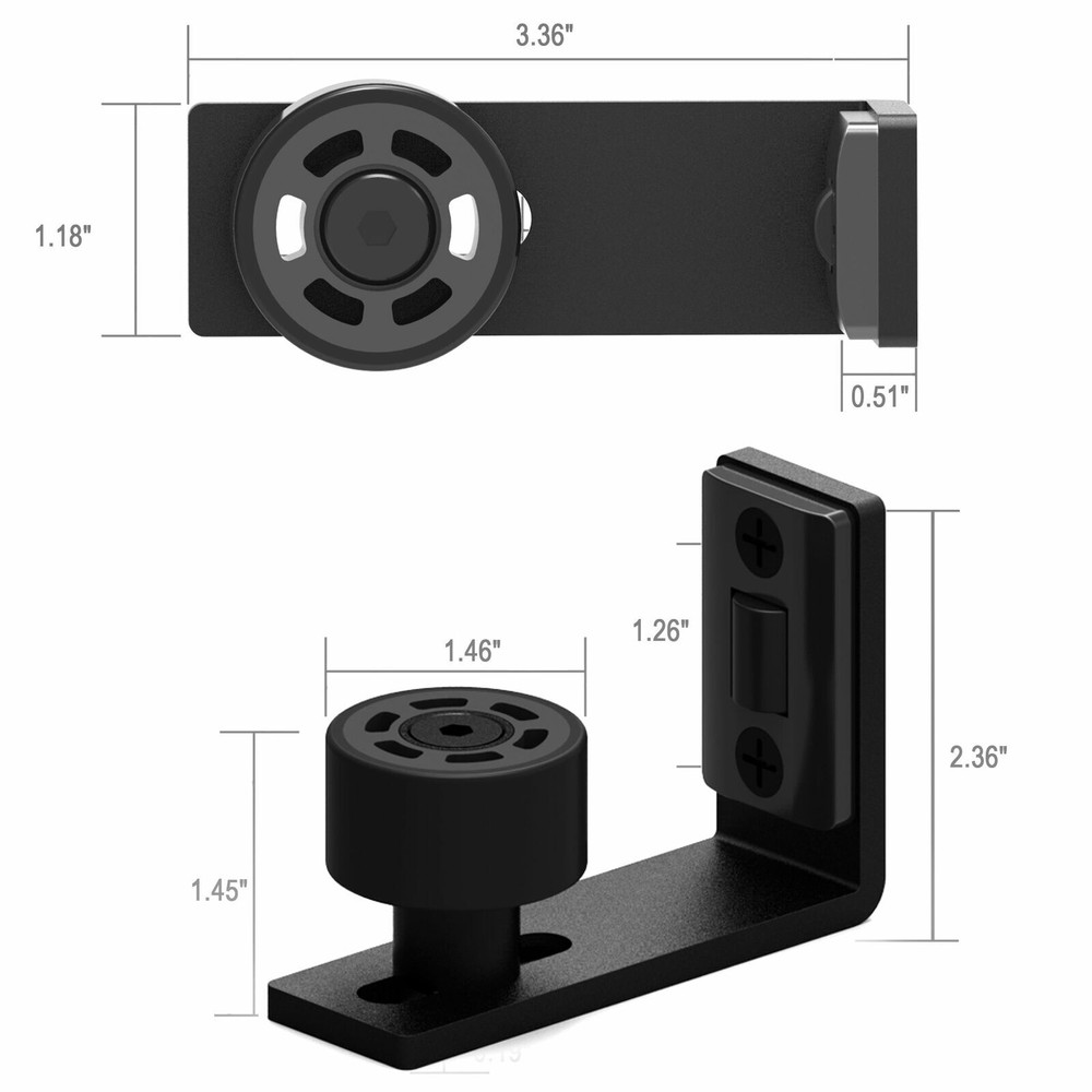 1PC Sliding Barn Door Bottom Floor Guide,Adjustable Roller,Wall Mount System