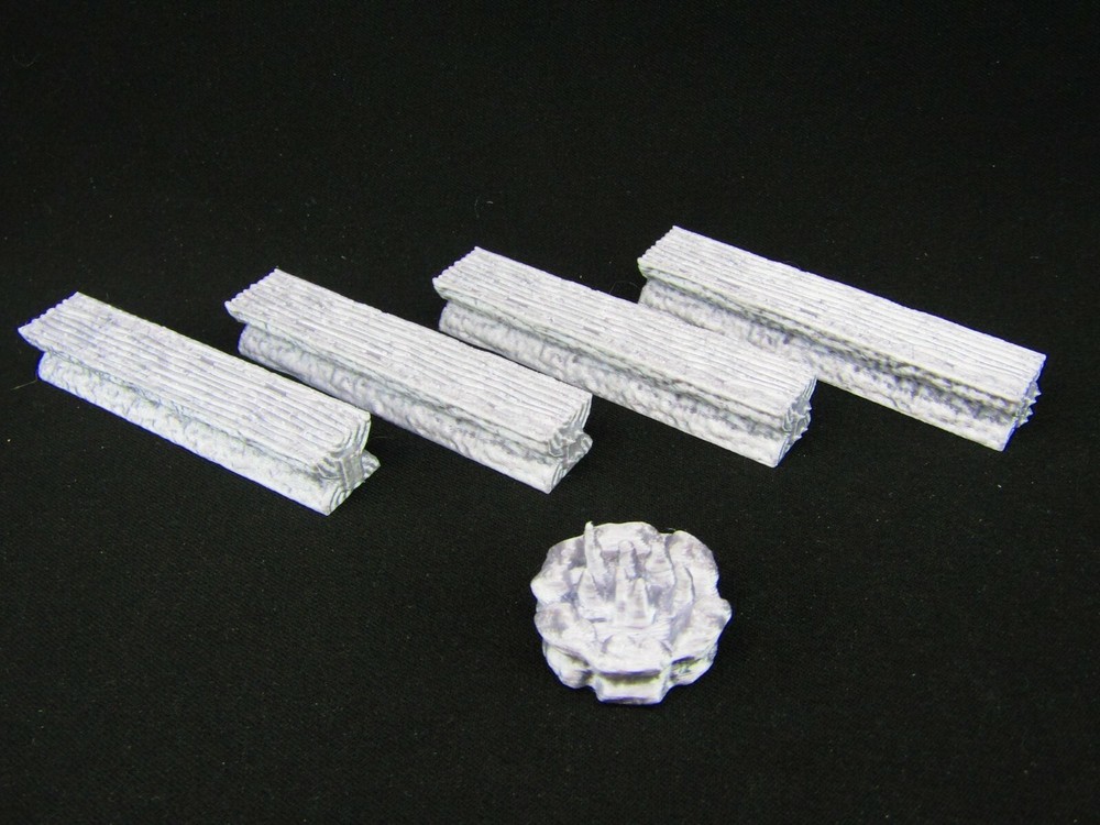 Fireside Benches & Campfire Scatter Terrain Scenery 3D Printed Mini Miniature