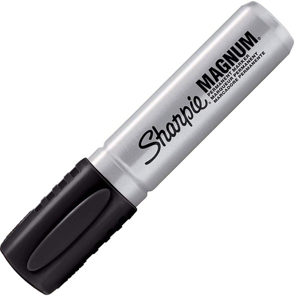 44001 Oversized Chisel Tip Extra Wide Magnum Permanent Marker (4 Pack), Black...