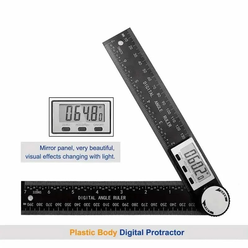 Third Generation Protractor Angle Finder Gauge 2in1 Digital Ruler Detector Scale