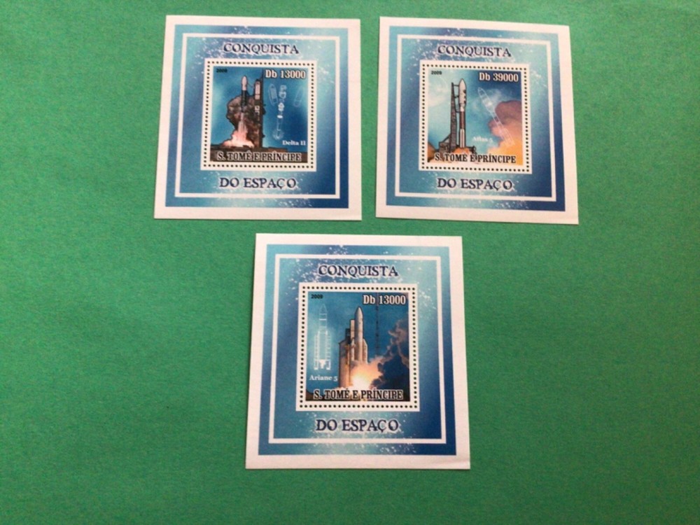 S. Tomb E Principe Rocket Launch 3 mint never hinged stamps sheet A17200