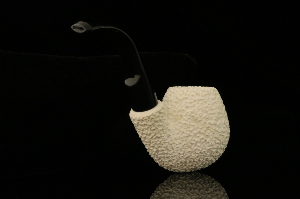 srv Premium - Rusticated Apple Block Meerschaum Pipe with fitted case M3226