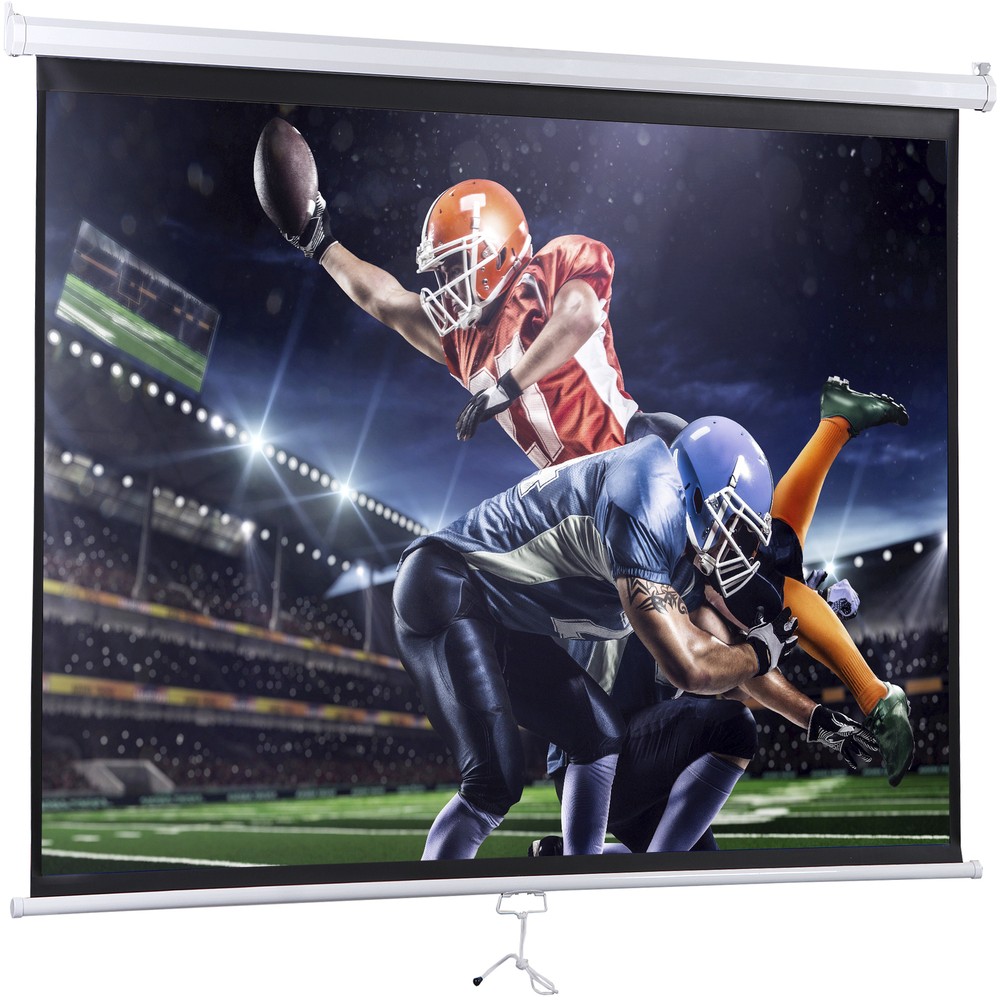 4:3 Manual 72" Diagonal Home Movie Pull Down Projector Screen Matte White