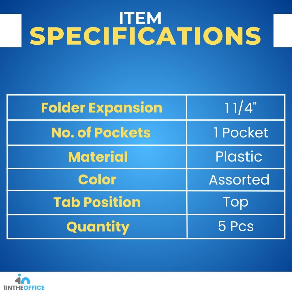 1InTheOffice Poly Envelopes Button & String Closure, Expanding Wallet, Legal ...