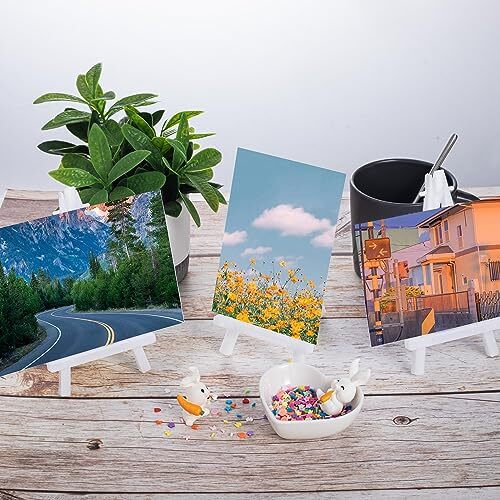 6Pack Mini Easel Stand 5" Canvas Holder White Plastic Small Display Easel
